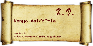 Kenyo Valéria névjegykártya